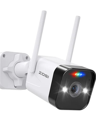 Уличная wi-fi камера видеонаблюдения zosi 4mp с блоком питания, разрешение 2.5k, функция обнаружения местоположения, двусторонняя аудиосвязь
