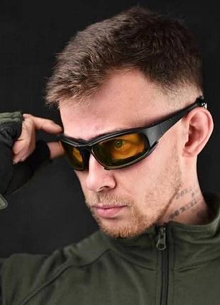 Нові
захисні окуляри daisy x7 з 6 змінними лінзами та чохлом, чорні.
розмір універсальний
