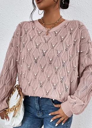 Нарядный джемпер с жемчугом от shein