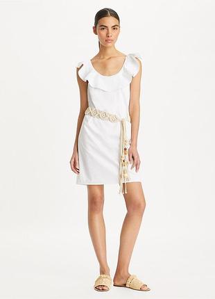 Белое платье от tory burch s-м хлопок