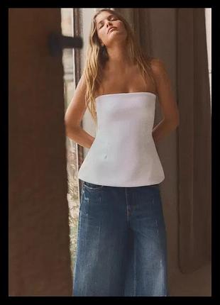 Новий білий корсетний топ розмір s zara