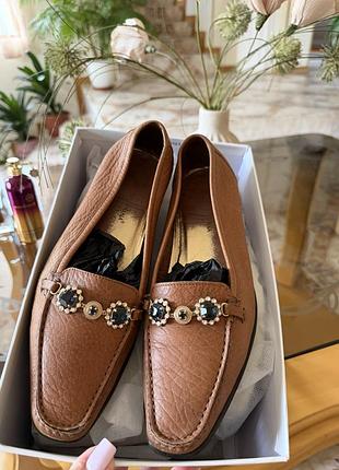 Лофери dolce & gabbana crystal baroque crown leather loafer 38-38,5