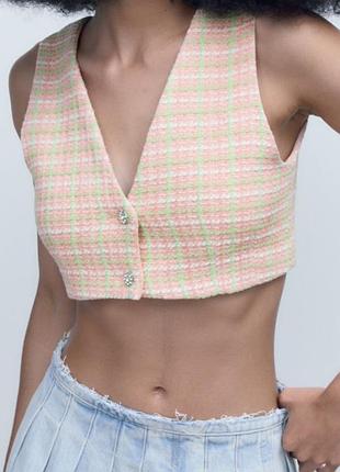 Топ від zara розмір l укорочений жакет