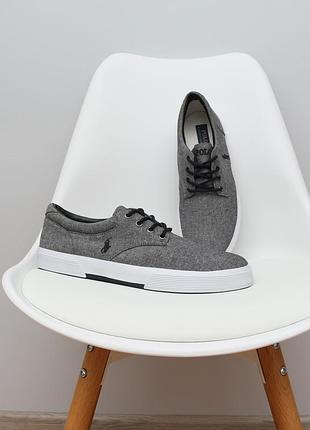 Мужские серые кеды polo ralph lauren felton ii оригинал на стопу 28.5 см