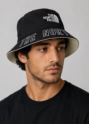 Панама the north face двостороння оригінал бежева/чорна розмір l