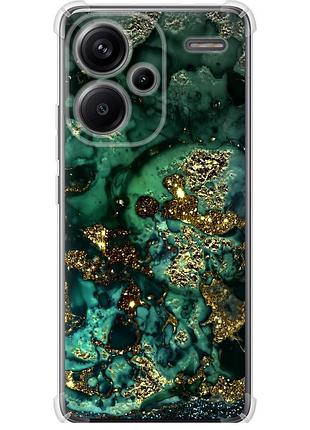 Чохол силіконовий протиударний с посиленими кутами на телефон xiaomi redmi note 13 pro plus 5g мармур золото багатство