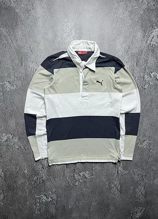Vintage винтажное регби puma пума big logo striped в полоску y2k size s размер с