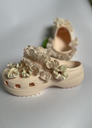 Crocs platform ruched floral clog w7 38 оригінал