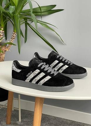 Кроссовки adidas gazelle black silver