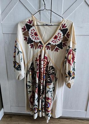 Літнє плаття zara з вишивкою
