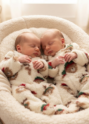 Детский флисовый комбинезон (слип) f&amp;f baby fleece teddy bear christmas sleepsuit.
