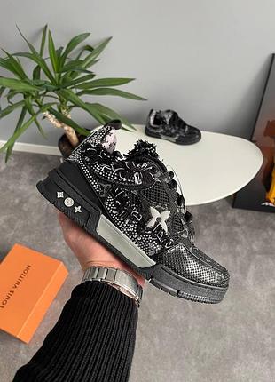 Кроссовки louis vuitton skate trainer black swarovski monogram premium