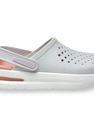 Crocs inmotion clog powder/white, кроксы инмоушен пудровые женские унисекс оригинал + коробка