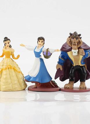 Игровые фигурки из мультфильма красавица и чудовище набор фигурок красавица и чудовище 3 шт. disney игрушки