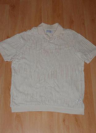 Бежевая сетчатая мужская футболка поло primark premium men polo ck original xl-xxl(2xl) barbour ea7 lv
