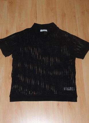 Чорна сітчаста чоловіча футболка поло primark premium men polo ck original xl-xxl (2xl) barbour x strellson aj