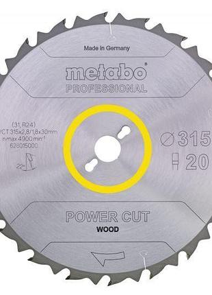 Пильный диск metabo power cut hw/ct 315×3.0/2.0×30 мм, 24 зуба, wz, по дереву