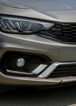 Окантовки противотуманных фар (2021-2026, нержавейка) для fiat tipo 2016- гг