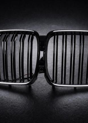 Ніздрі m-look led (2019-2022, чорний глянцевий) для bmw x5 g05 рр