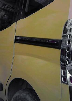 Хромированные накладки на задние фонари с изгибом (2 шт, пластик) для fiat fiorino/qubo 2008-2024 гг