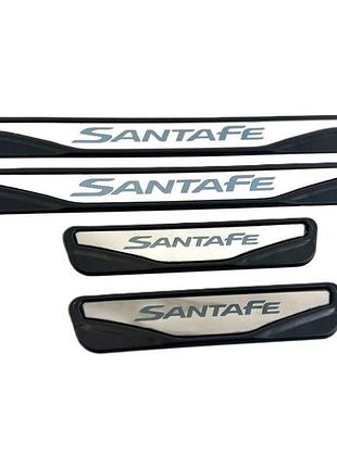 Хром накладки (ptr) santa fe на пороги хром-пласт
