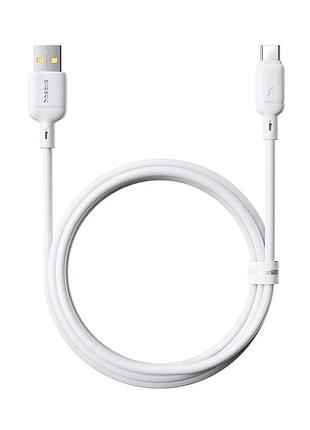 Кабель baseus silky fast charging data cable usb-a to usb-c 3a 2m moon white