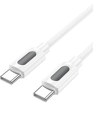 Кабель borofone bx114 structure 60w silicone charging data cable c to c white