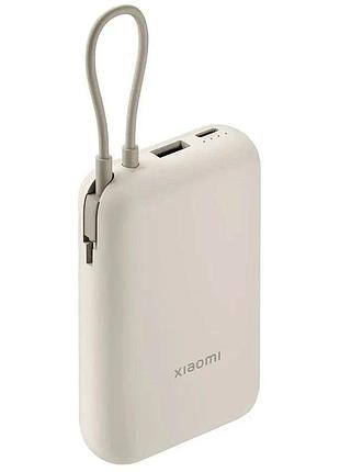 Зовнішній акумулятор xiaomi power bank 10000mah (integrated cable) tan gl