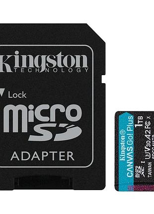 Карта пам'яті microsdxc (uhs-1 u3) kingston canvas go! plus 1tb class 10 a2 v30 (r200mb/s, w-160mb/s) (adapter sd)