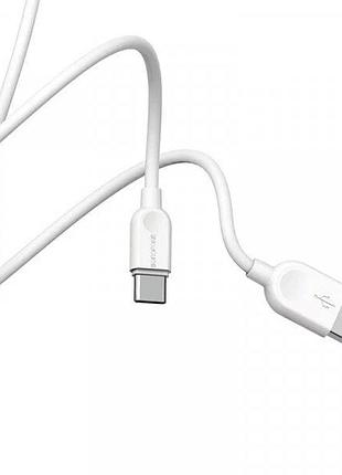 Кабель borofone bx14 usb to type-c 2.4a, 2m, pvc, tpe connectors, white