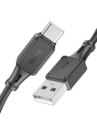 Кабель hoco x101 assistant silicone charging data cable type-c black