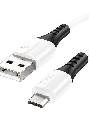 Кабель hoco x82 usb to micro 2.4a, 1m, silicone, silicone connectors, white
