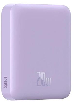 Зовнішній акумулятор baseus magnetic mini air wireless fast charge power bank 6000mah 20w nebula purple（with simple series chargin