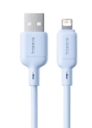 Кабель baseus silky series fast charging cable usb to ip 2.4a 1m galaxy blue