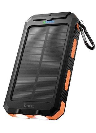 Зовнішній акумулятор hoco j164 platinum solar dual lighting power bank(8000mah) black
