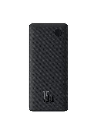 Зовнішній акумулятор baseus airpow lite power bank 10000mah 15w cosmic black (with simple series data cable usb to type-c 30cm bla