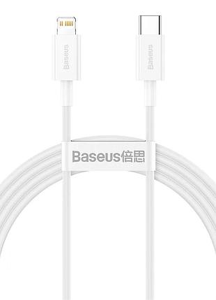 Кабель baseus superior series fast charging data cable type-c to ip pd 20w 1.5m white