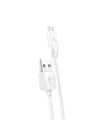 Кабель hoco x1 usb to micro 2.4a, 1m, pvc, pvc connectors, white