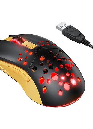 Маніпулятор миша hoco gm51 sky luminous gaming wired mouse black＆yellow