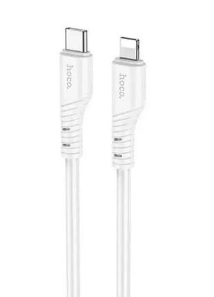 Кабель hoco x97 crystal color silicone charging data cable ip white