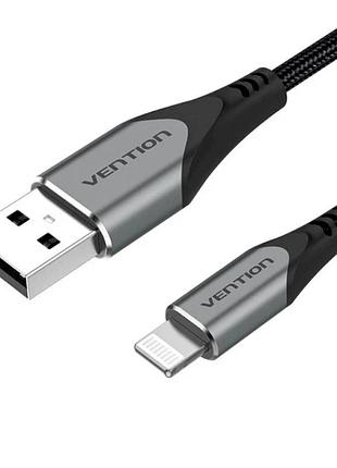 Кабель vention usb 2.0 a to lightning cable 1m gray aluminum alloy type (labhf)