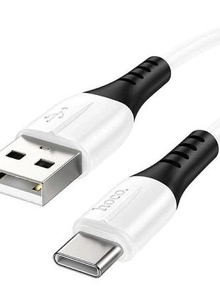 Кабель hoco x82 usb to type-c 3a, 1m, silicone, silicone connectors, white