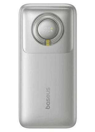 Зовнішній акумулятор baseus free2pull power bank with retractable cable 20000mah 65w lunar gray