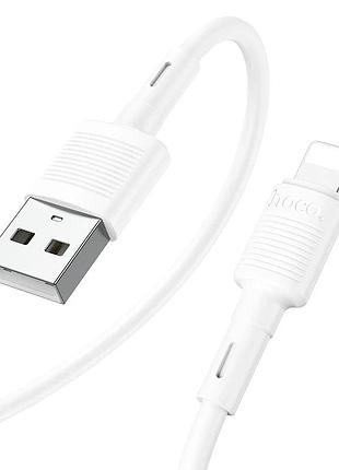 Кабель hoco x83 usb to ip 2.4a, 1m, pvc, pvc connectors, white