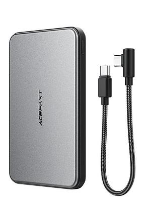 Зовнішній акумулятор acefast m30-5000 pd20w magnetic fast charging power bank with cable black