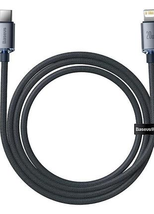 Кабель baseus crystal shine series fast charging data cable type-c to ip 20w 2m black