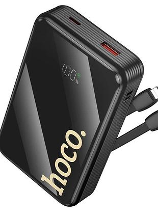 Зовнішній акумулятор hoco q37a graceful 22.5w+pd20w power bank with two cables(20000mah) black