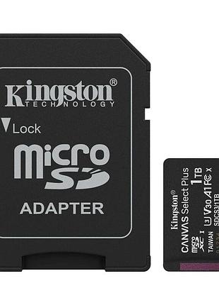 Карта пам'яті microsdxc (uhs-1 u3) kingston canvas select plus gen3 1tb class 10 а1 v30 (r-150mb/s) (adapter sd)