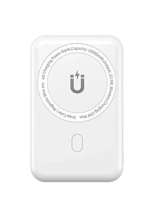 Зовнішній акумулятор wiwu snap cube- magnetic wireless charger power bank 10000mah sc1000wht (3c) white