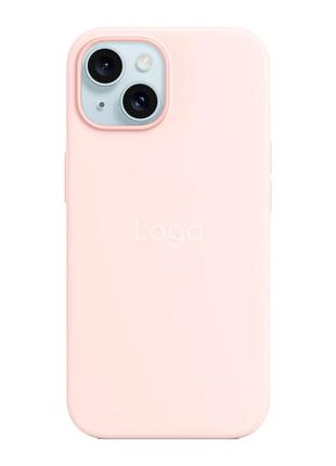Чохол silicone case with magsafe для iphone 15 light pink